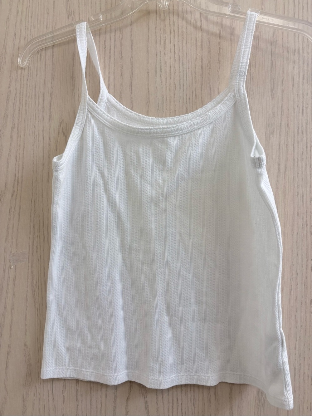 Old Navy White Delicate Pointelle Knit Ribbed Tank Top